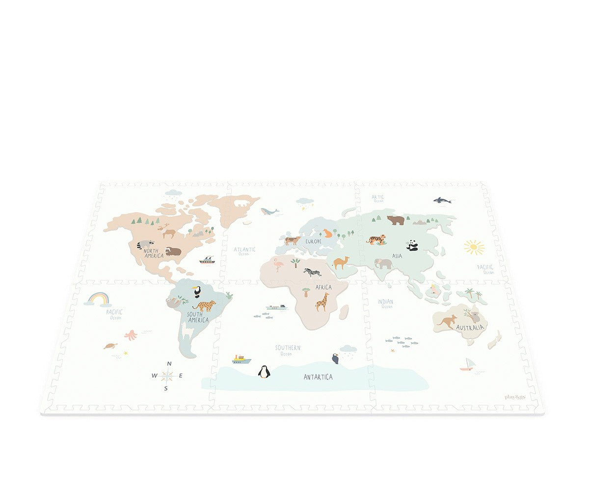 TAPETE EVA 2 EM 1 REVERSÍVEL 120 X 180 CM - WORLDMAP