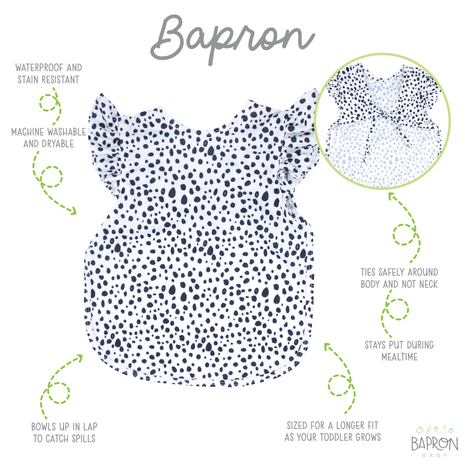 BABETE IMPERMEÁVEL - ORGANIC DOT FLUTTER
