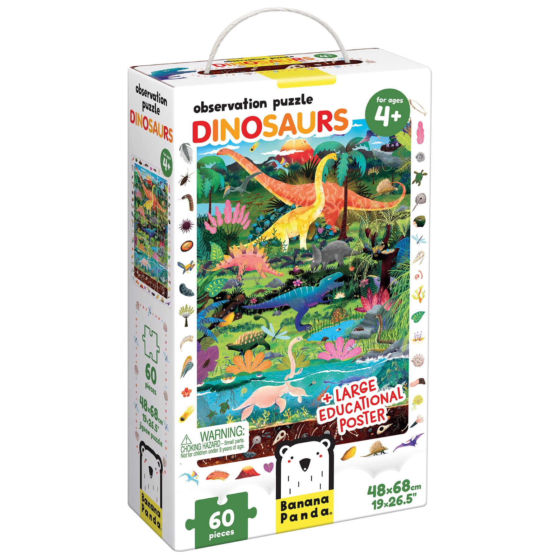 PUZZLE DE OBSERVAÇÃO 60 PCS - DINOSAUROS