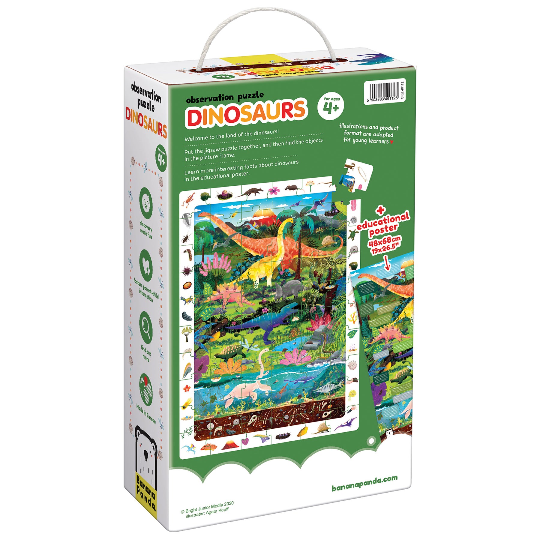 PUZZLE DE OBSERVAÇÃO 60 PCS - DINOSAUROS