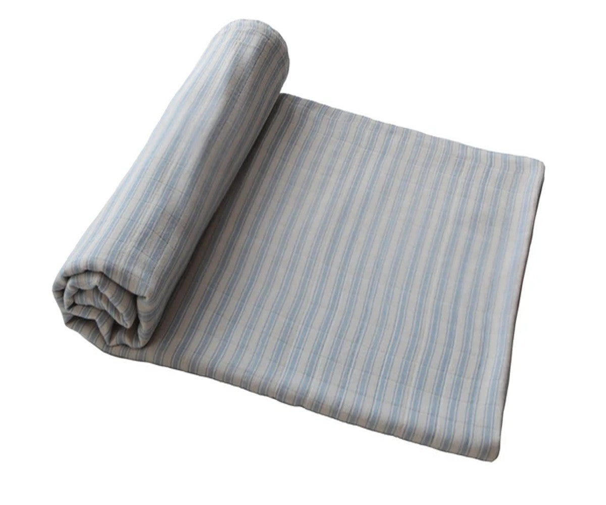 SWADDLE ALGODÃO ORGÂNICO BLUE STRIPE