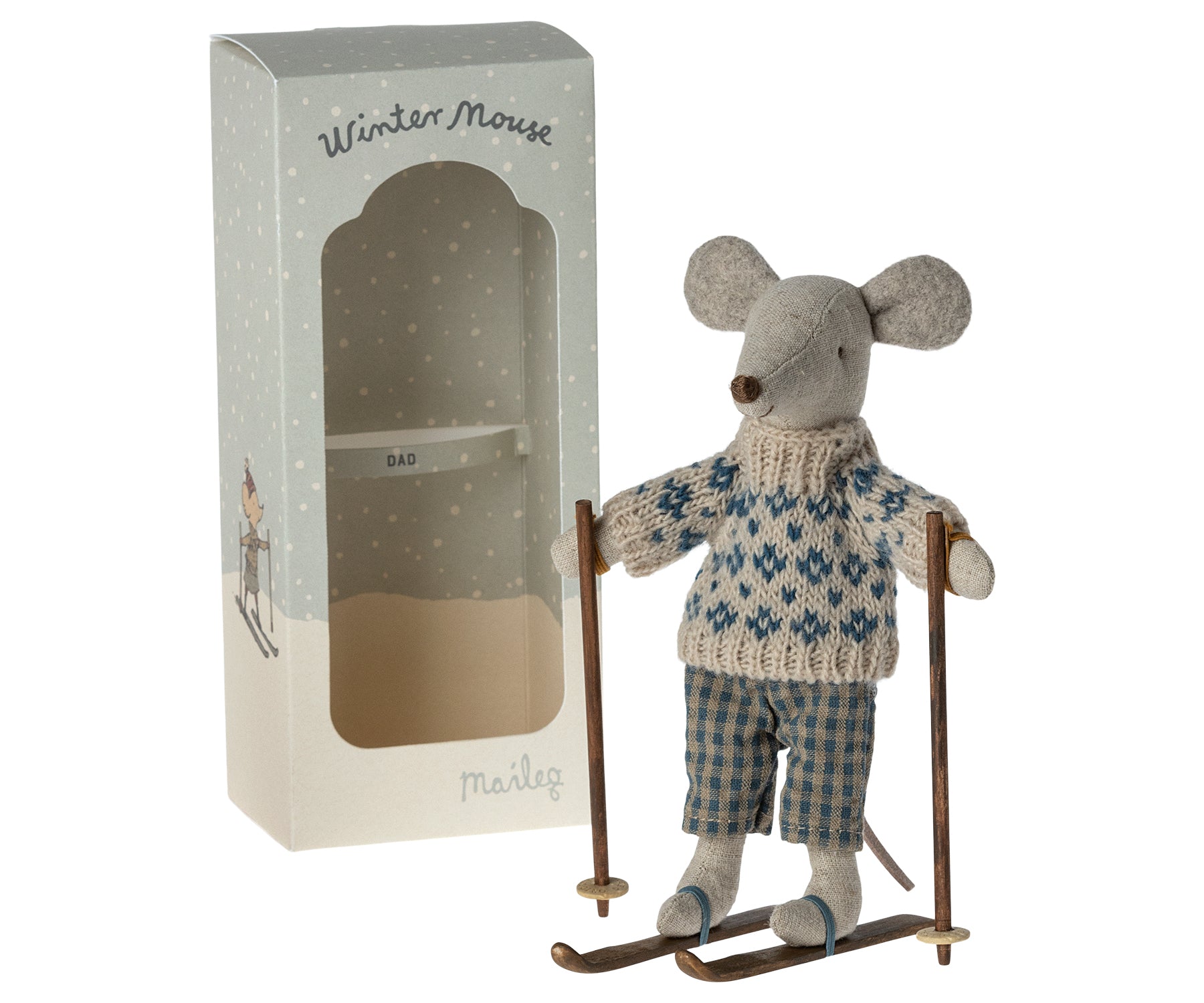 WINTER MOUSE WITH SKI SET DAD