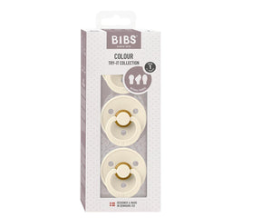 BIBS COLOUR 0-6 M PACK 3 CHUPETAS TRY-IT IVORY