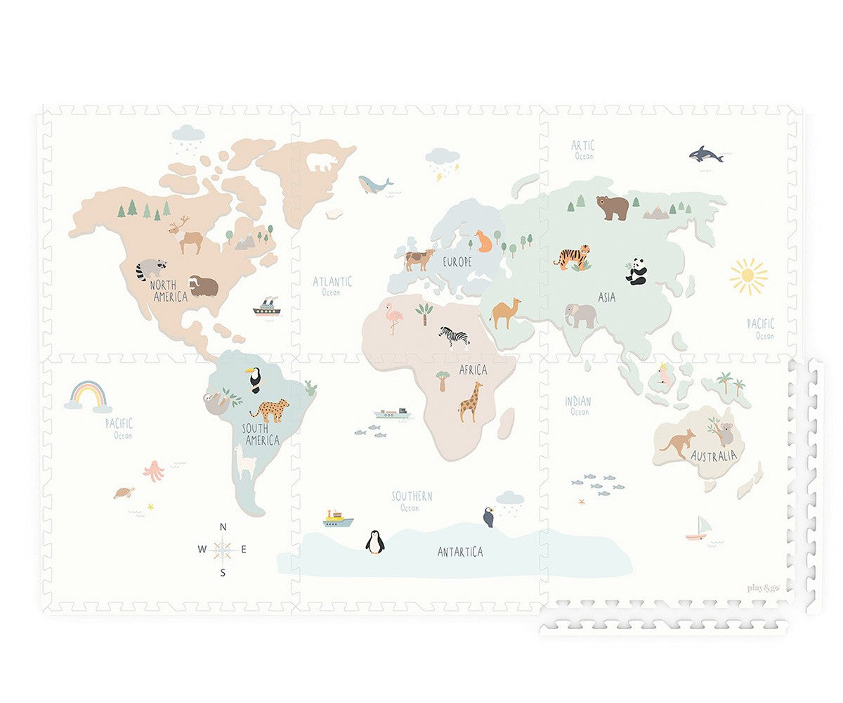 TAPETE EVA 2 EM 1 REVERSÍVEL 120 X 180 CM - WORLDMAP