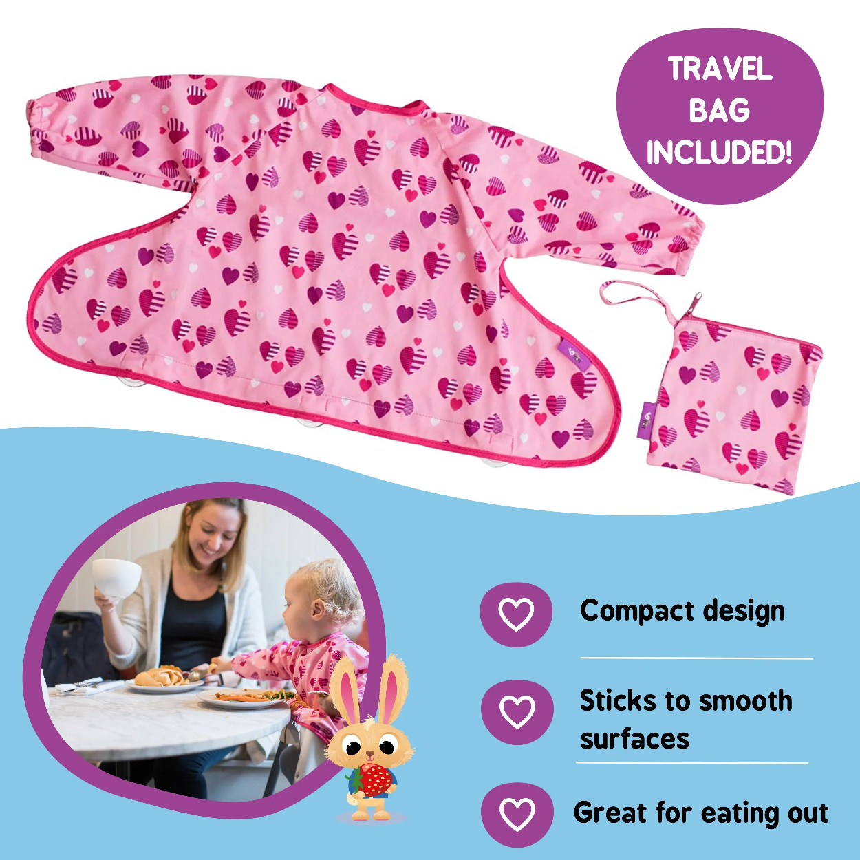 TIDY TOT COVER AND CATCH BIB - OWLS