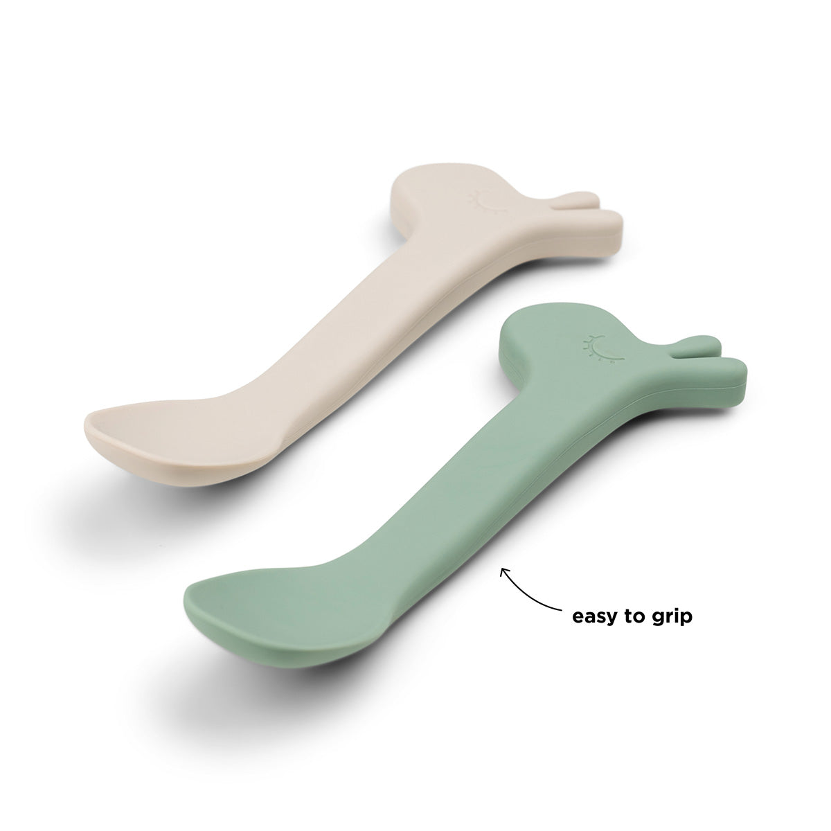 COLHERES SILICONE LALEE - SAND/GREEN