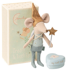 TOOTH FAIRY MOUSE IN MATCHBOX - BLUE