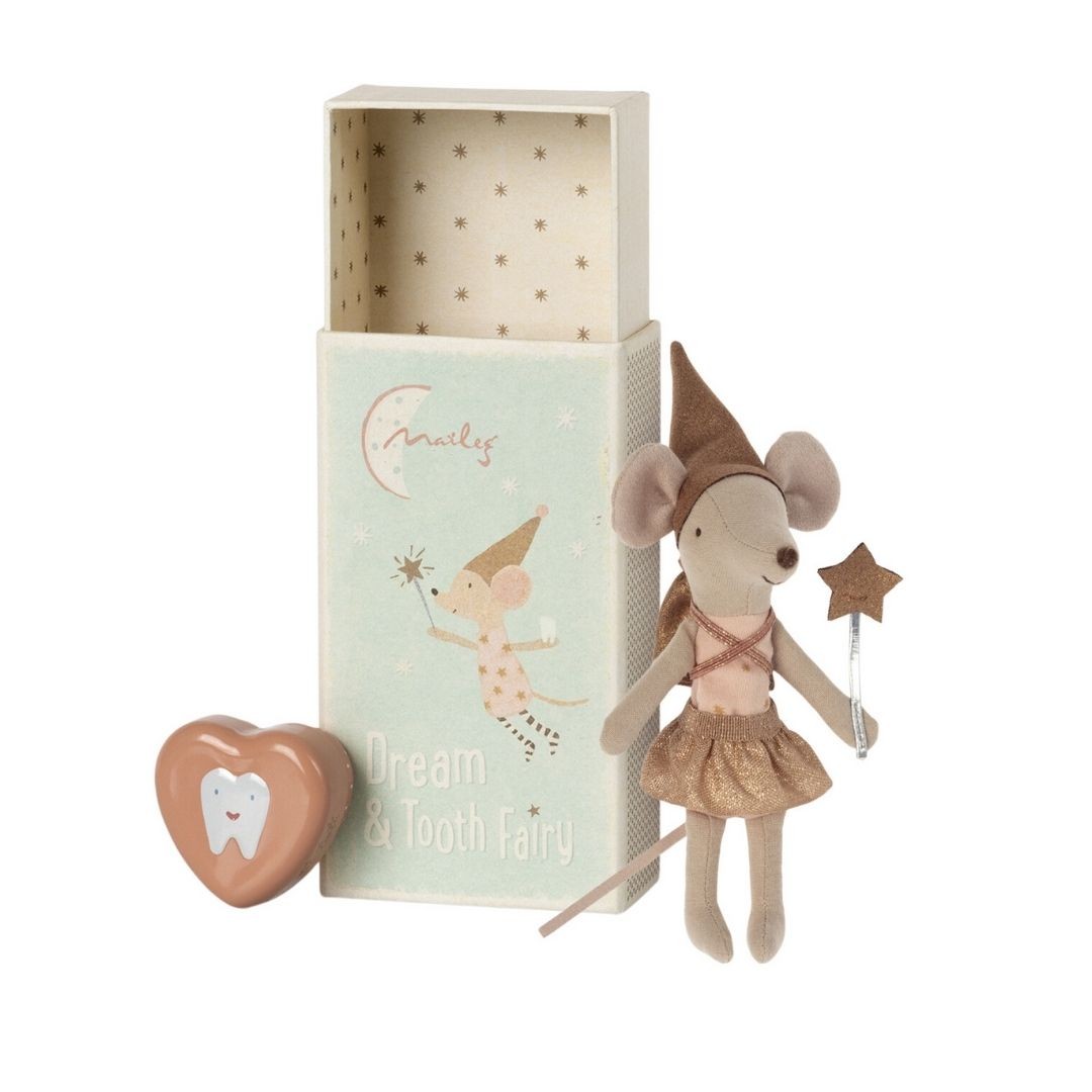 TOOTH FAIRY MOUSE IN MATCHBOX - ROSE