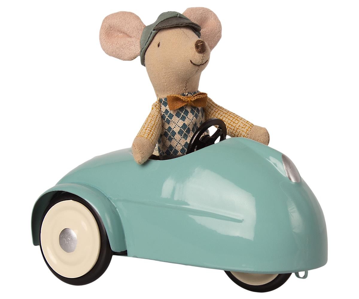 MOUSE CAR WITH GARAGE - BLUE